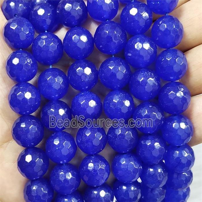 Blue Jade Beads Dye Faceted Round