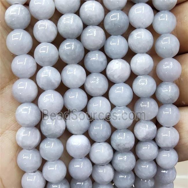 Natural Honey Jade Beads Gray Dye Smooth Round