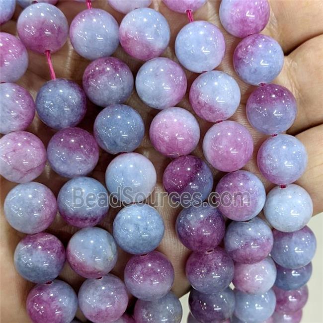 Natural Jade Beads Dye Smooth Round