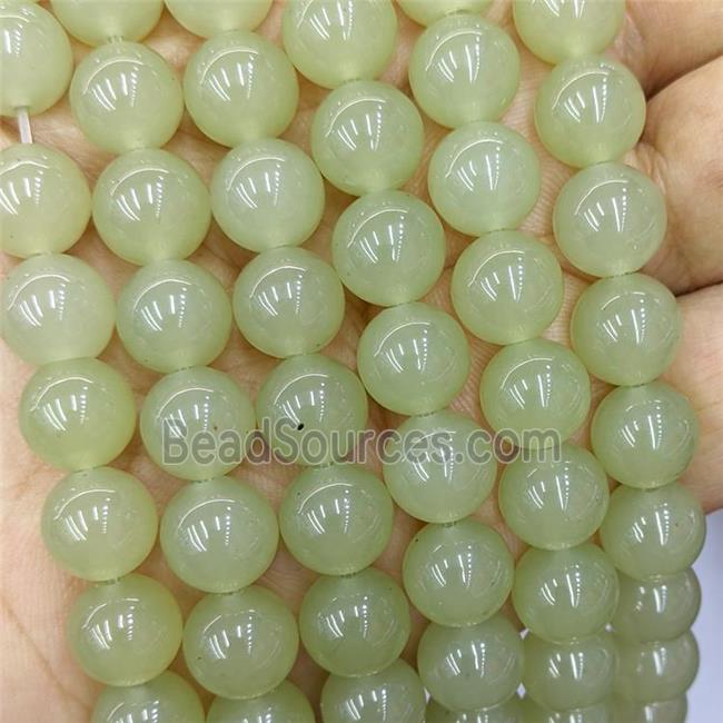 Jade Beads Green Dye Smooth Round