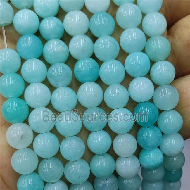 Sponge Jade Beads Dye Smooth Round