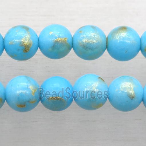 aqua JinShan Jade beads, round