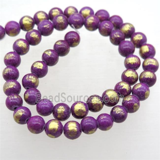 round purple JinShan Jade beads