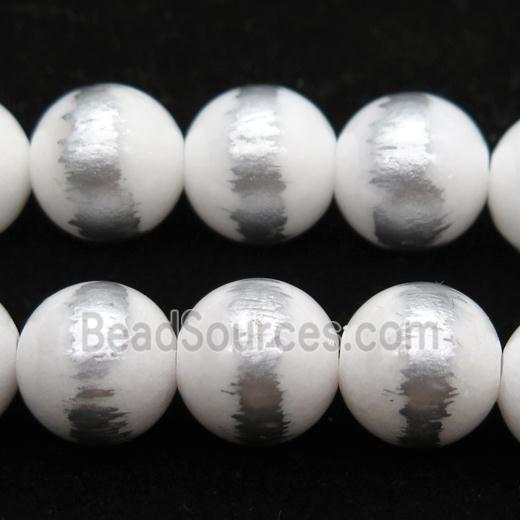 round white Silvery Jade Beads