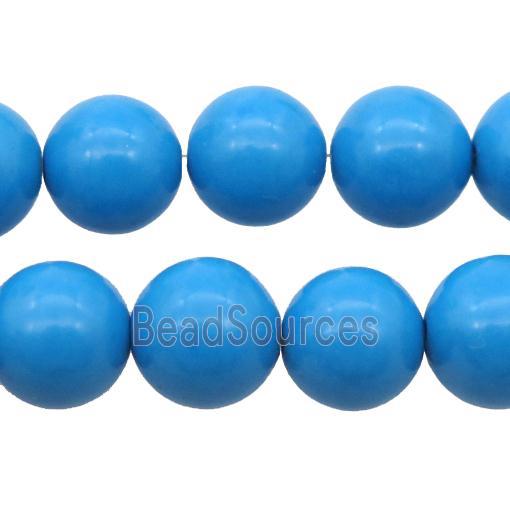 blue Mashan Jade Beads, round