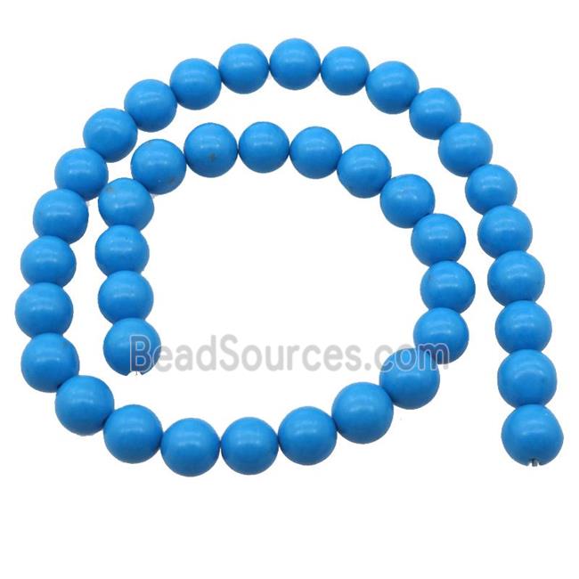 blue Mashan Jade Beads, round