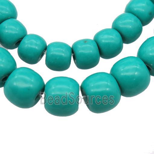 green Mashan Jade barrel Beads