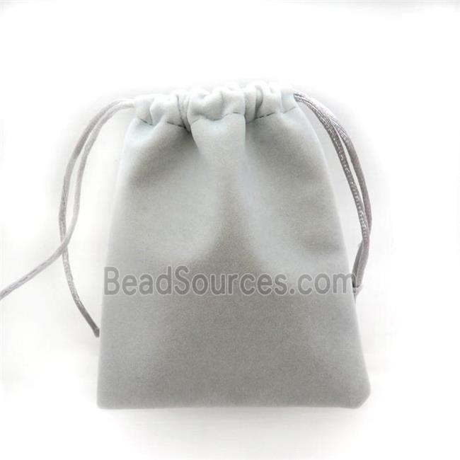 gray Velvet Jewelry Pouch