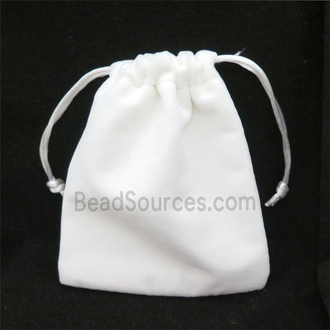 white Velvet Jewelry Pouch