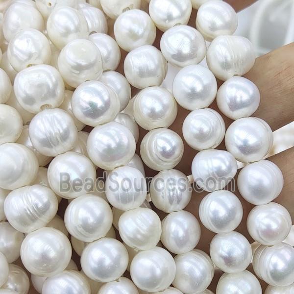 Natural White Freshwater Pearl Beads Large Hole