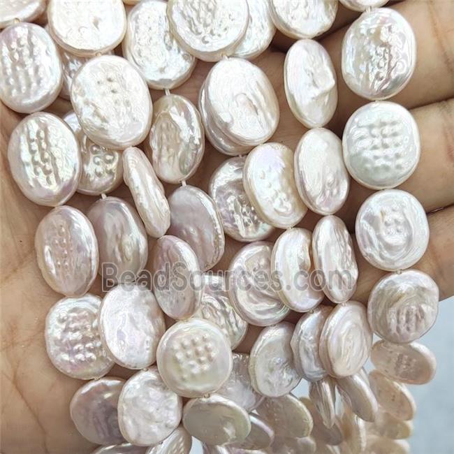 Natural Freshwater Pearl Oval Beads White