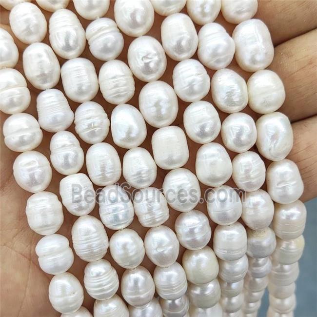 White Pearl Rice Beads B-Grade