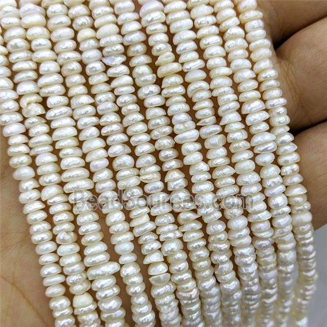 White Pearl Spacer Beads Rondelle