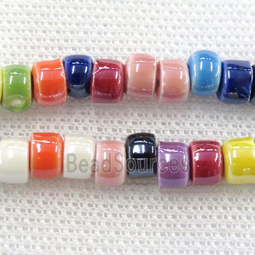 mixcolor Oriental Porcelain heishi beads, light electroplated