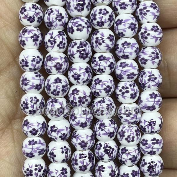 Porcelain beads, round