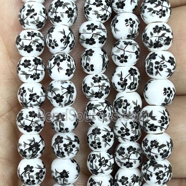 Porcelain beads, round