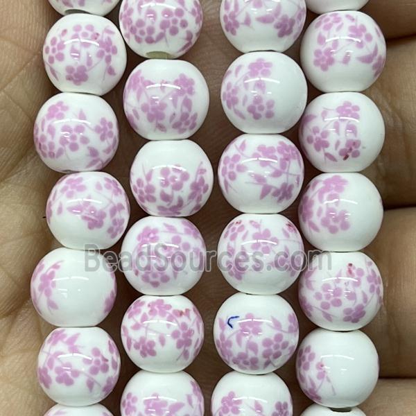 Porcelain beads, round