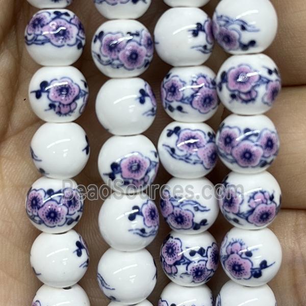 Porcelain beads, round