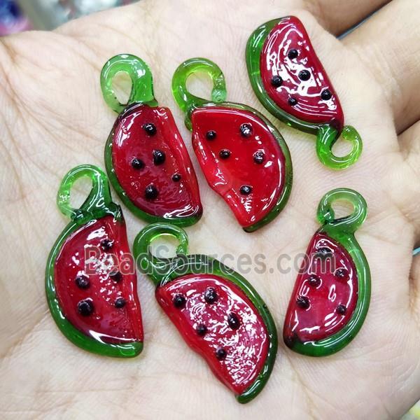 Red Lampwork Glass Watermelon Pendant