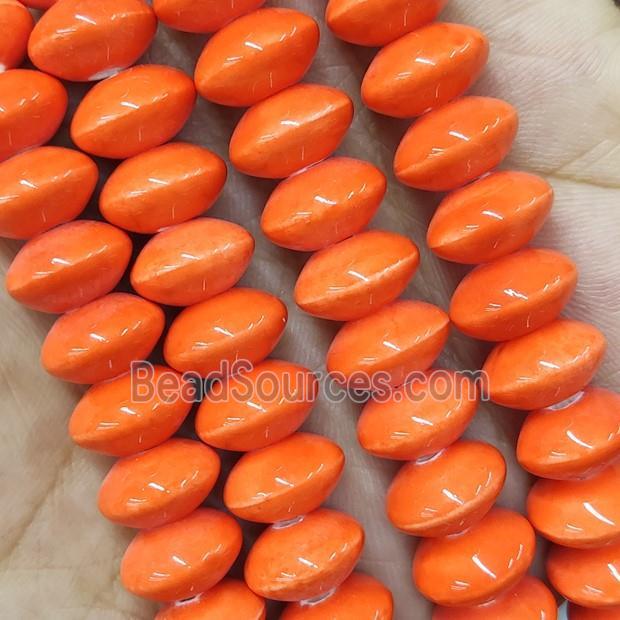 Orange Lampwork Glass Bicone Beads