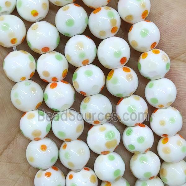 Round Lampwork Glass Beads Spotted