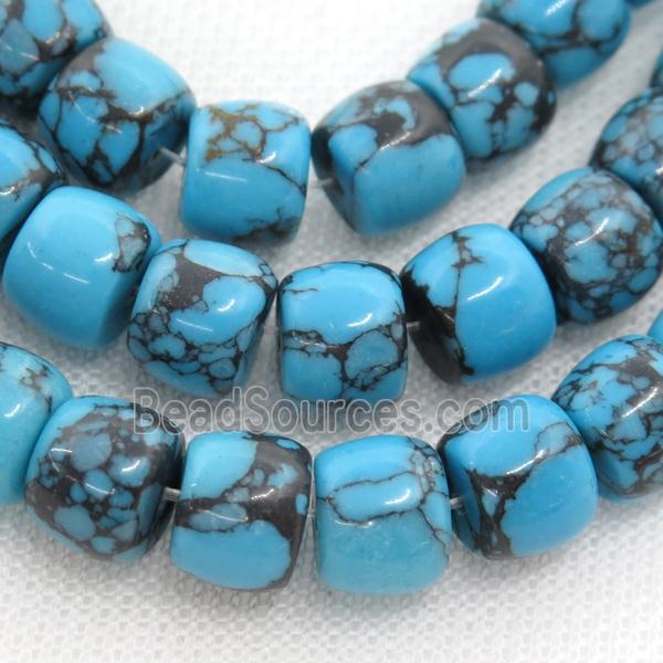 blue Assembled Turquoise barrel beads