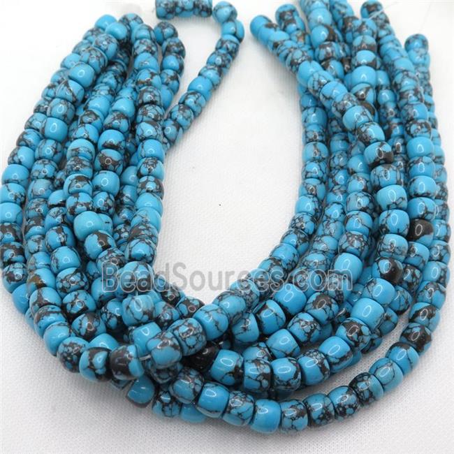 blue Assembled Turquoise barrel beads