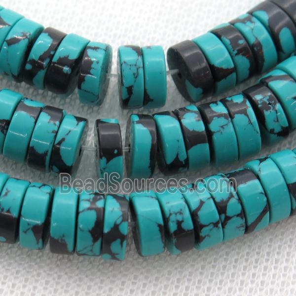 green Assembled Turquoise heishi beads