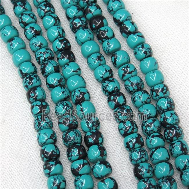 green Assembled Turquoise barrel beads