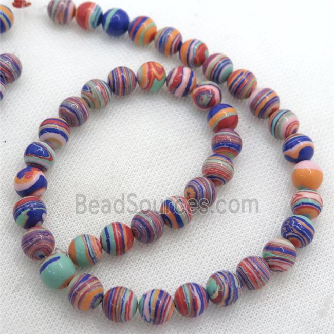 Synthetic Malachite beads, round, multicolor