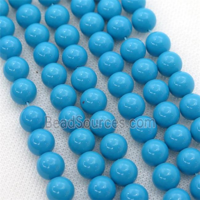 blue Assembled American Turquoise beads, round