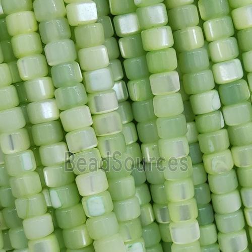 green Shell rondelle beads