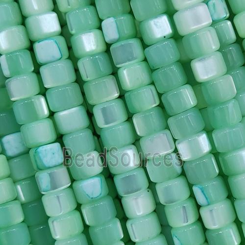 green Shell rondelle beads