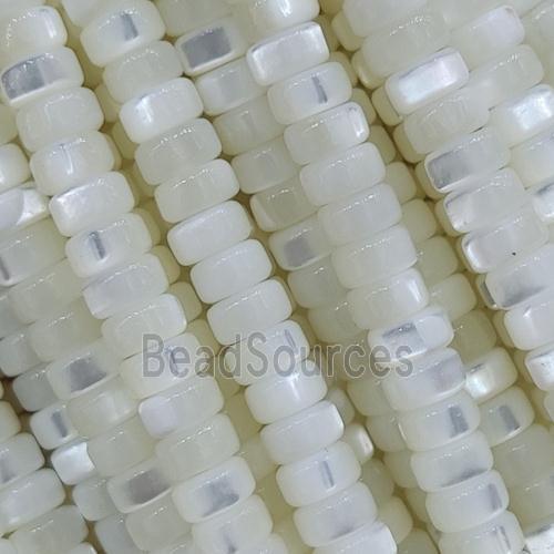 white Shell rondelle beads