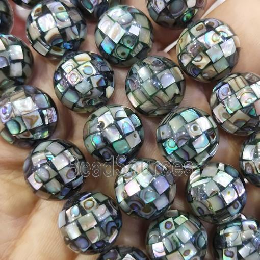 Abalone Shell Beads, faceted round