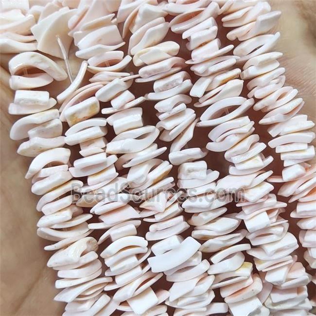 Pink Conch Shell Spacer Beads Freeform