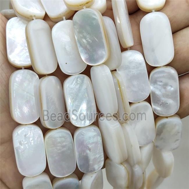 White MOP Shell Rectangle Beads