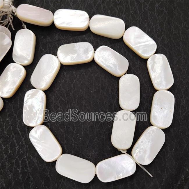 White MOP Shell Rectangle Beads