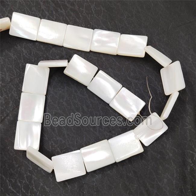 White MOP Shell Rectangle Beads