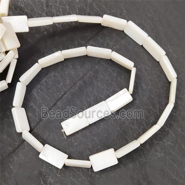 White Sea Shell Rectangle Beads