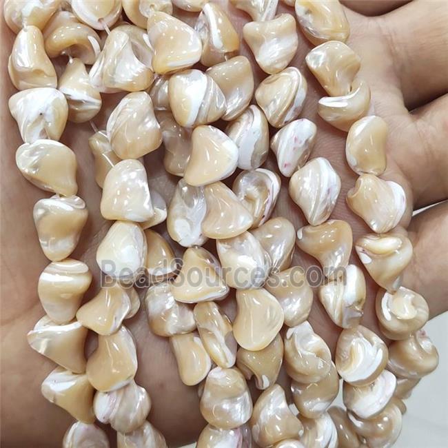 Coffee Sea Shell Beads Freeform Natural Color