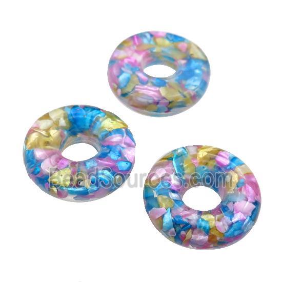 Shell donut pendant, multicolor