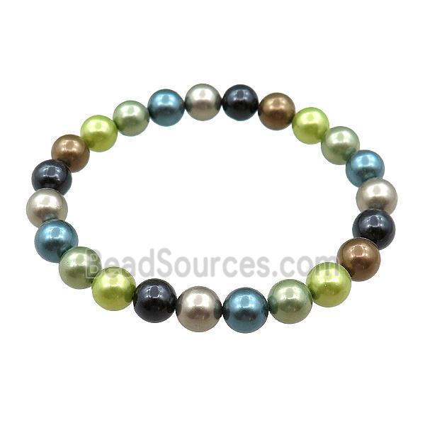 pearlized shell bracelet, mulitcolor