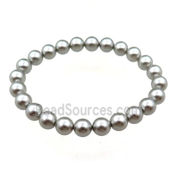 pearlized shell bracelet, gray