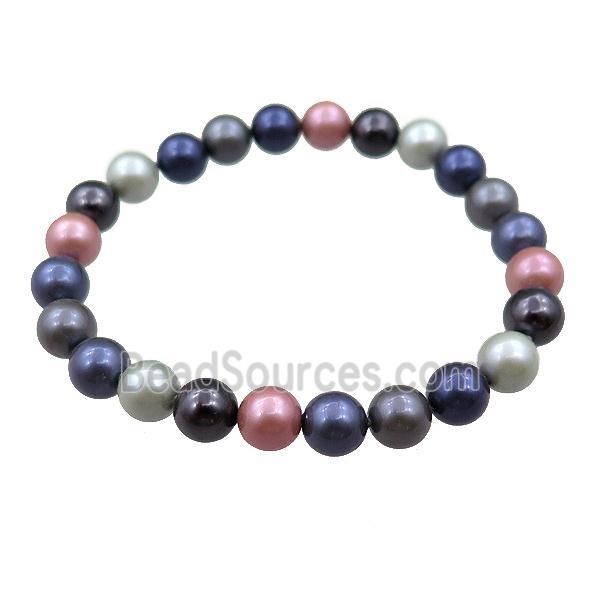 pearlized shell bracelet, mulitcolor