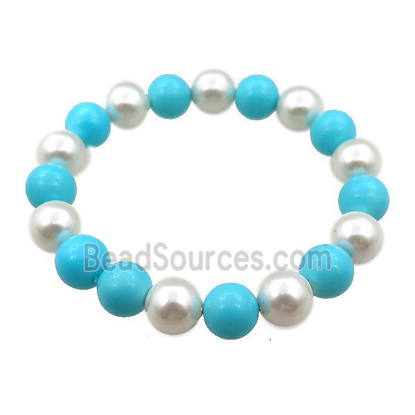 pearlized shell bracelet, round