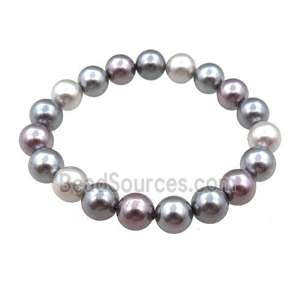 pearlized shell bracelet, round