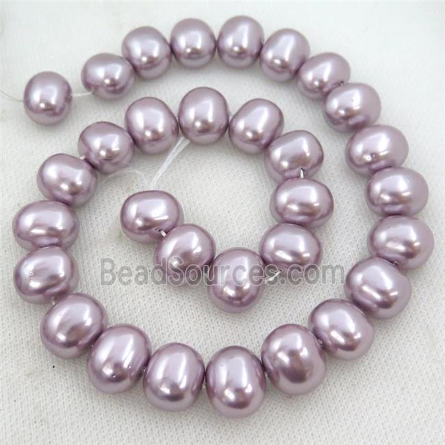 purple Pearlized Shell potato Beads