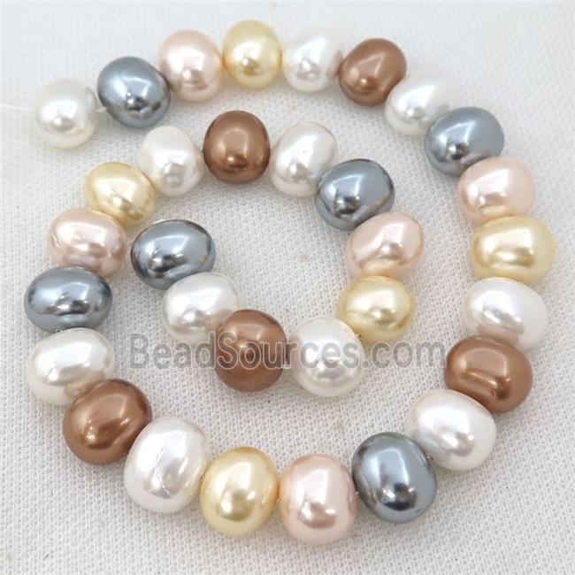 Pearlized Shell potato Beads, mixed color