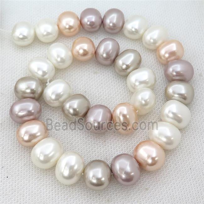 Pearlized Shell potato Beads, mix color